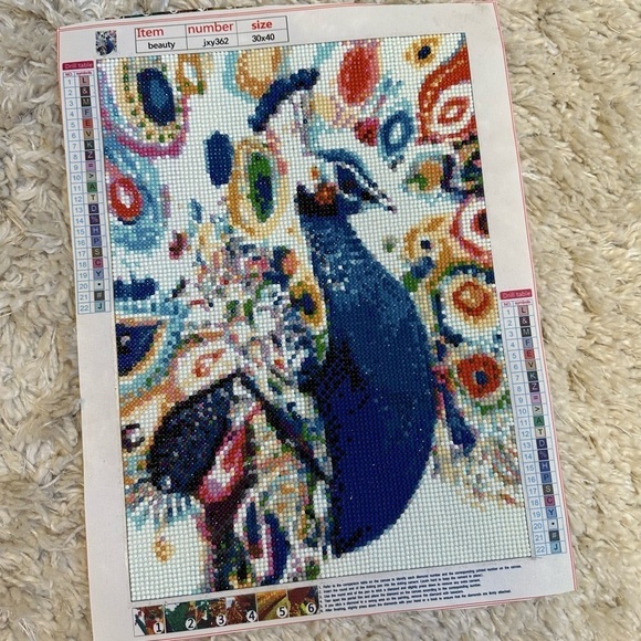 Peacock Diamond Art - FINISHED - Picture 2 of 6